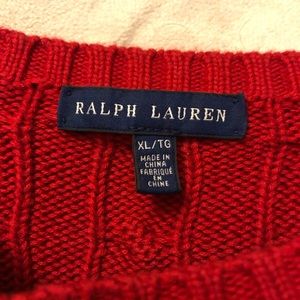Ralph Lauren. Red sweater size XL.